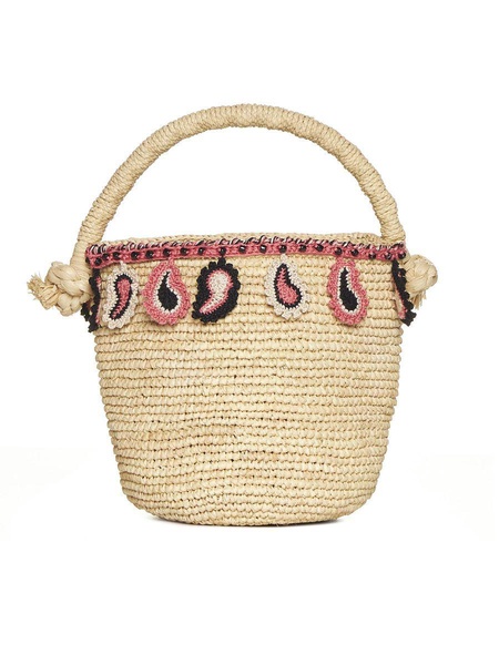 Alanui Paisley Raffia Bucket Bag