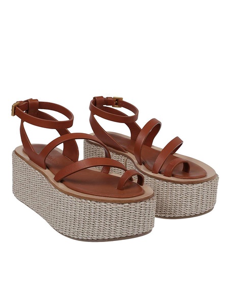 Biarritz leather platform espadrille sandals
