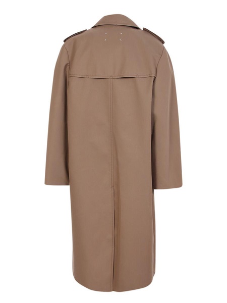 Double-breasted Cotton Blend Trench Coat
