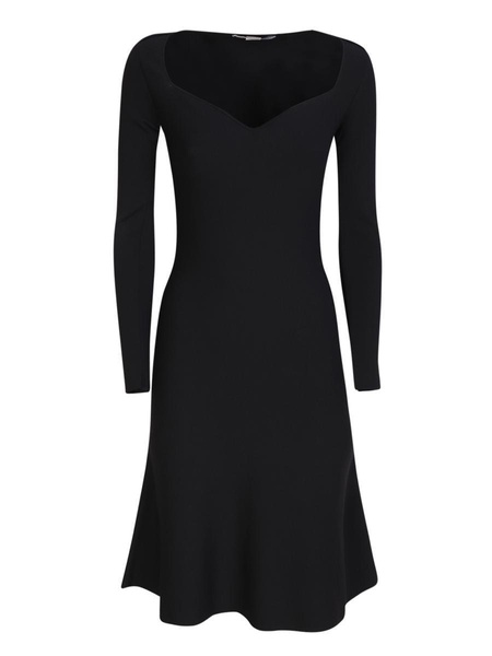 Dress With Black Sweetheart Neckline