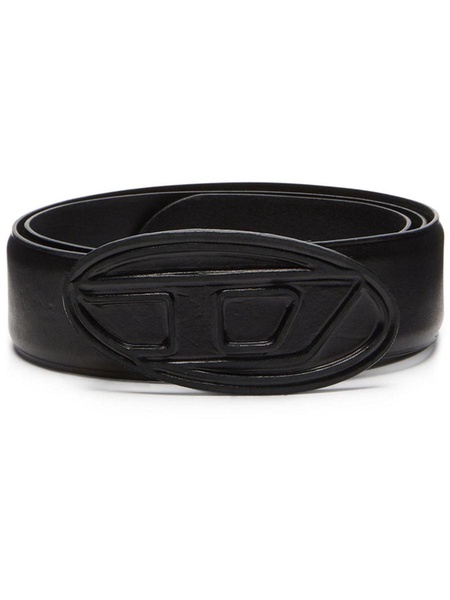 Diesel B-1Dr Scratch Leather Belt With Leather 'D' Buckle
