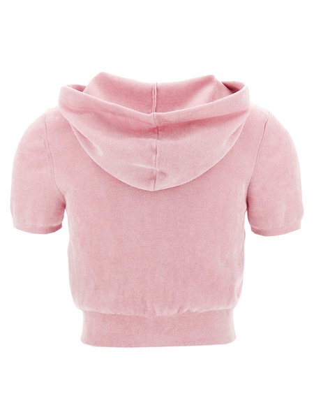 T By Alexander Wang Logo Chenille Cropped Hoodie