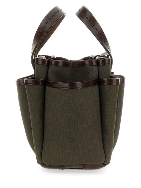 CANVAS AND LEATHER MINI GIARDINIERA TOTE BAG