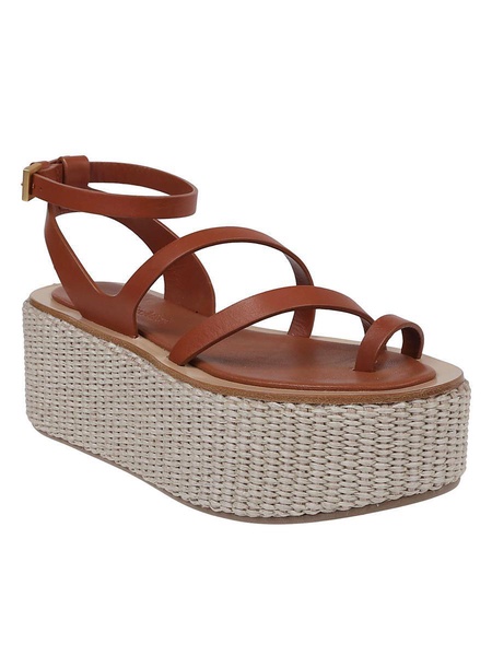 Biarritz leather platform espadrille sandals