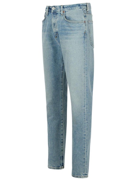 'Curtise' Light Blue Five-Pocket Jeans With Distress Look In Cotton Man