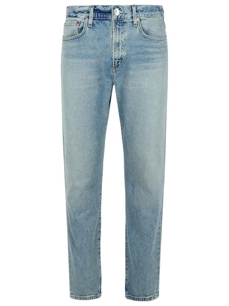 'Curtise' Light Blue Five-Pocket Jeans With Distress Look In Cotton Man