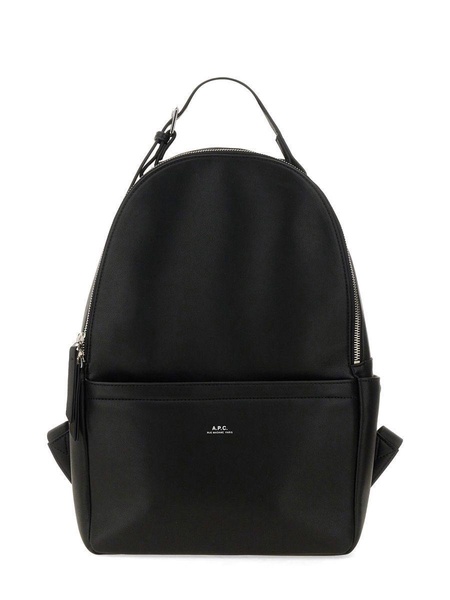 Black Unisex Backpack In Polyurethane With Adjustable Straps