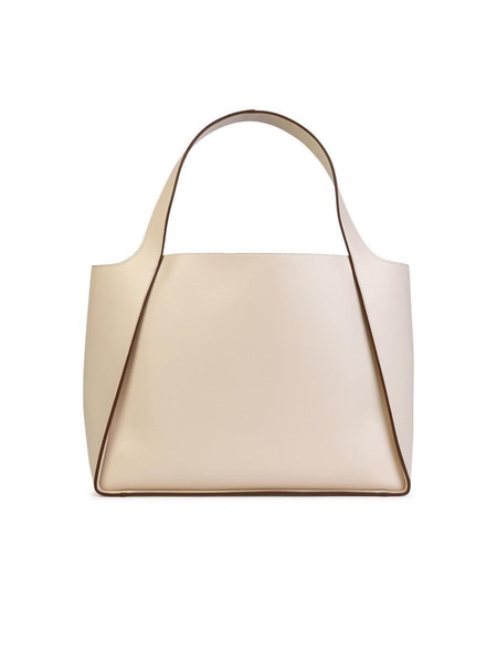 Stella Mccartney Logo Tote Bag In Almond White 'Alter Mat' Women
