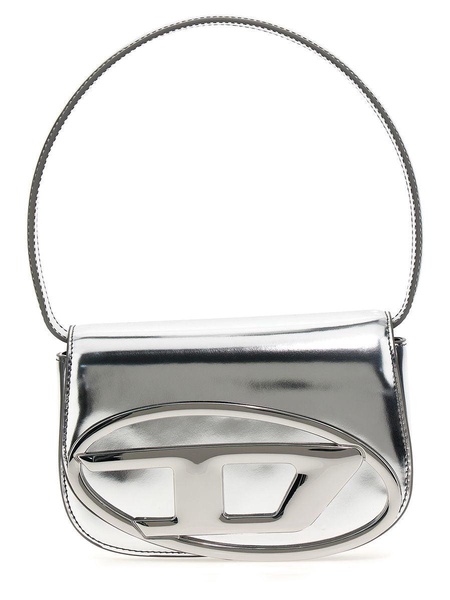 Metallic Silver Shoulder Bag 1Dr Compact With Adjustable Strap
