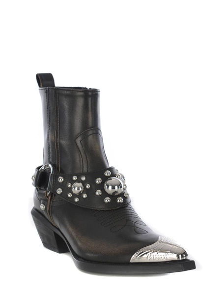 Tex Distressed Cowboy Ankle Boots Pinko