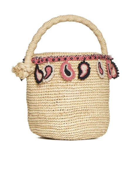 Alanui Paisley Raffia Bucket Bag