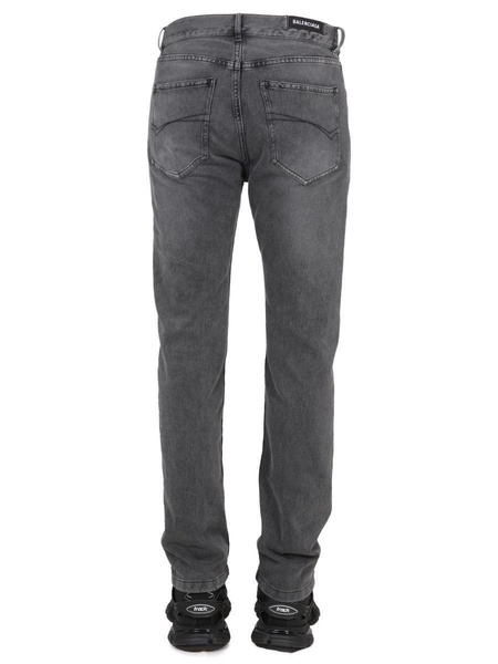 Balenciaga Jeans Con Patch Logo