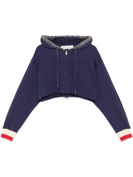 Golden Goose Journey Half-Zip Cropped Hoodie