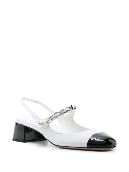 Miumiu Women Slingback Bicolore Vernice