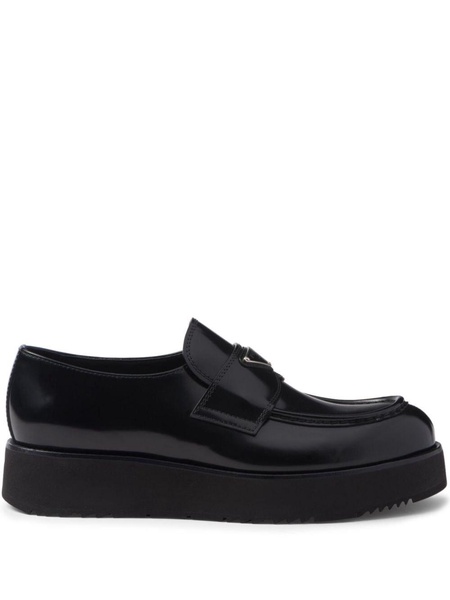 Prada Men Mocassini Platform In Pelle Spazzolata