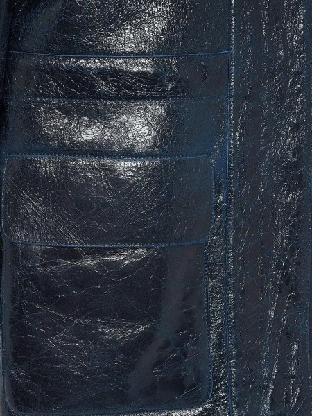 Fendi Women Fendi Blue Leather Jackets