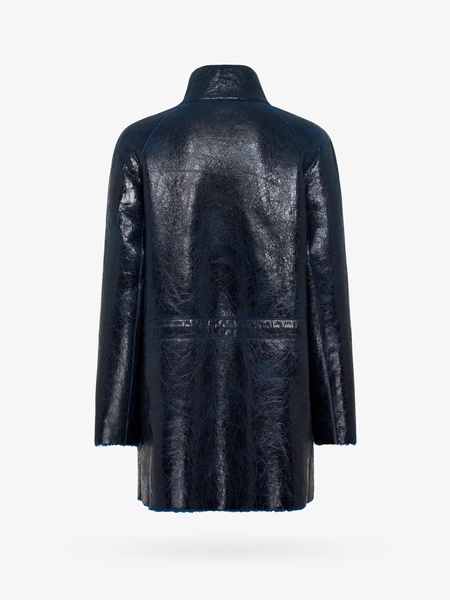 Fendi Women Fendi Blue Leather Jackets