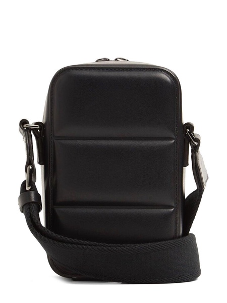 Vertical leather crossbody bag
