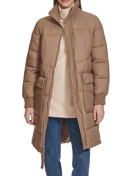 Pavia Quilted Faux Down Hooded Puffer Jacket