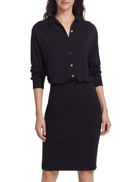 Jersey Long-Sleeve Shirtdress