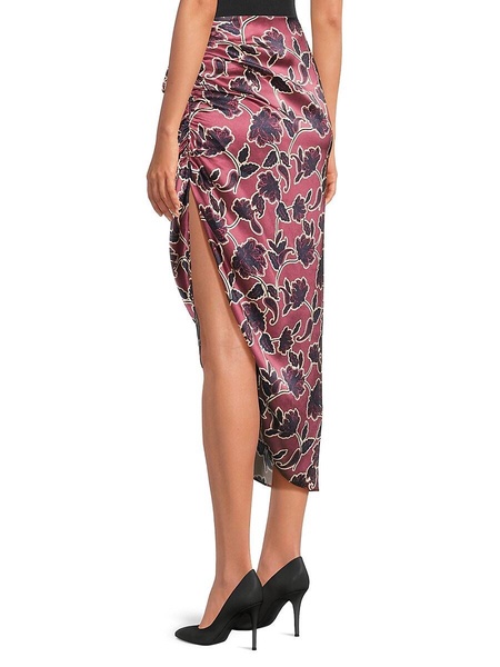 Amanda Silk Cinch Midi Skirt