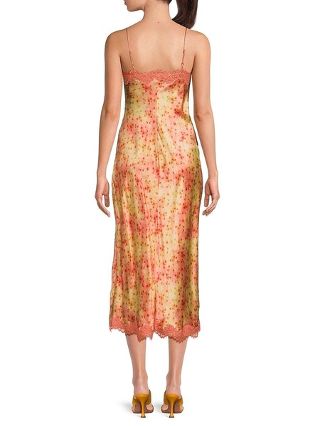 Peride Floral Silk Slip Midi-Dress