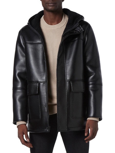 New York Donohue Faux Leather & Faux Shearling Jacket