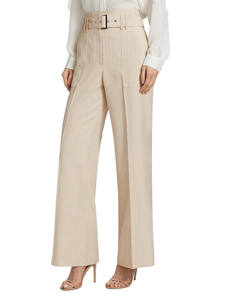 Diana Pinstriped Belted Pants