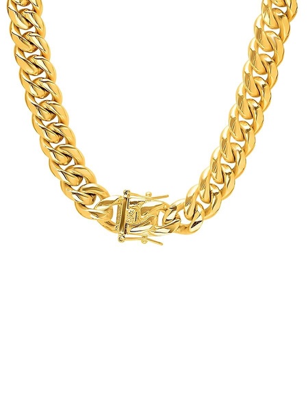 18K Goldplated Stainless Steel Miami Cuban Chain Necklace/24”