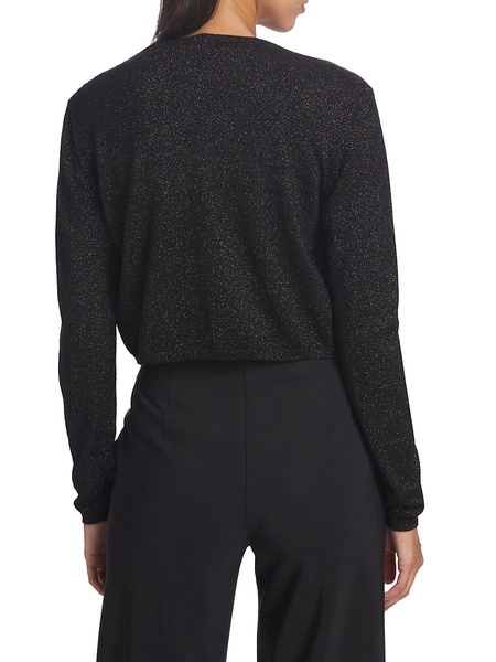 Wool-Blend Metallic Bolero Sweater