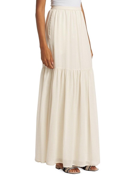 Cafila Tiered Wool Maxi Skirt