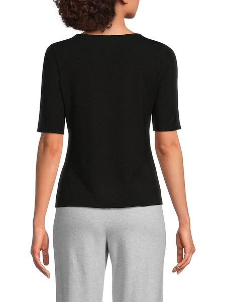 Solid Scoop Neck Top