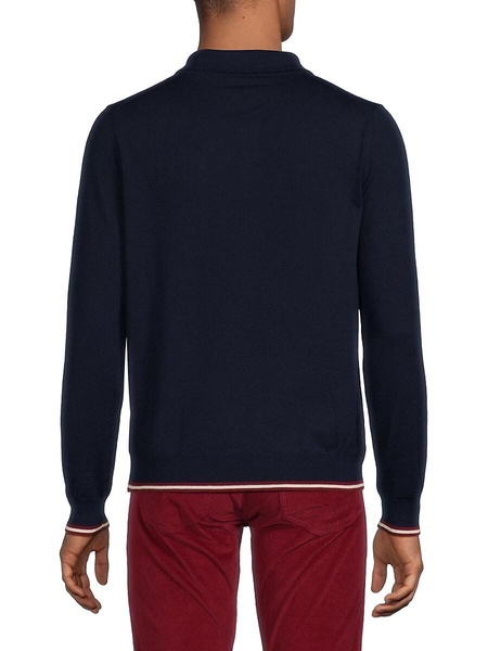 Logo Merino Wool Polo Sweater
