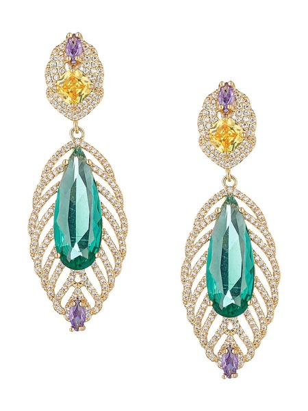 The Luxe Collection Billie 18K Goldplated & Cubic Zirconia Statement Drop Earrings