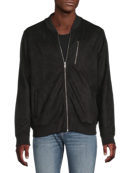 Faux Suede Bomber Jacket