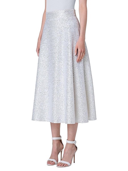 Sequined Wool-Blend Flare Midi-Skirt