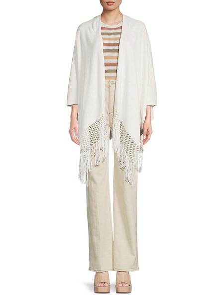 Tassel Cashmere Blend Ruana
