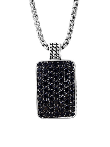 Sterling Silver & Black Spinel Pendant Necklace