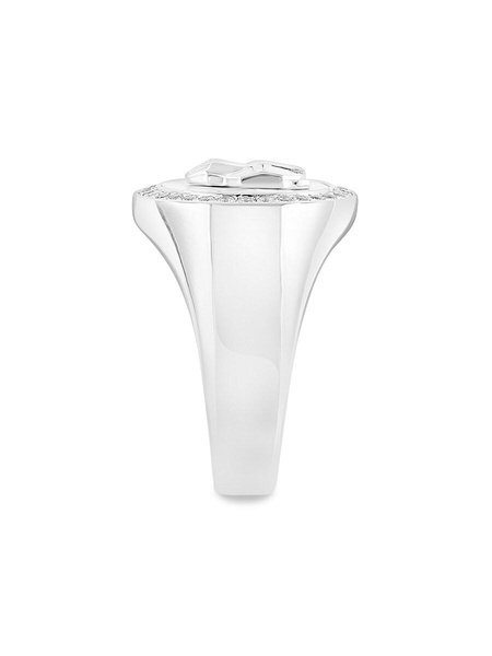 Sterling Silver, Howlite & White Topaz Ring