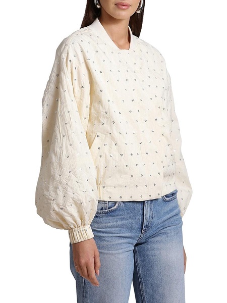 Sequin Quilted Bomber Jacket