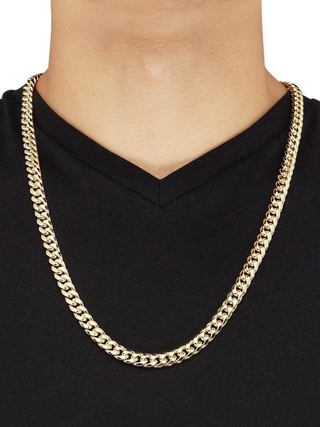 14K Yellow Gold Miami Curb Chain Necklace