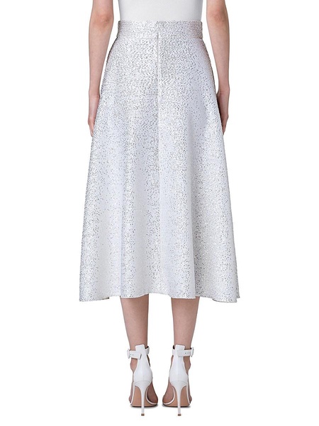 Sequined Wool-Blend Flare Midi-Skirt