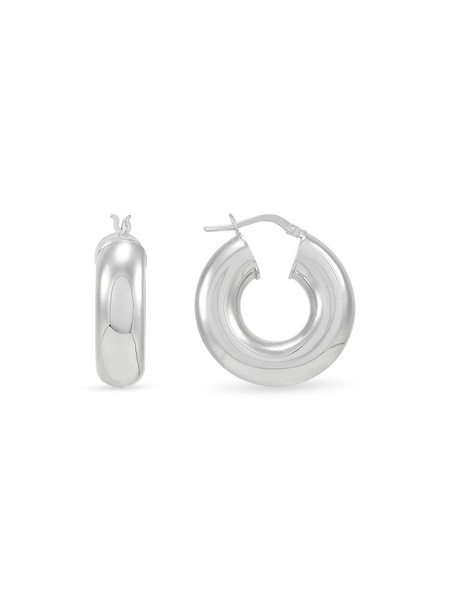 Sterling Silver Tube Hoop Earrings
