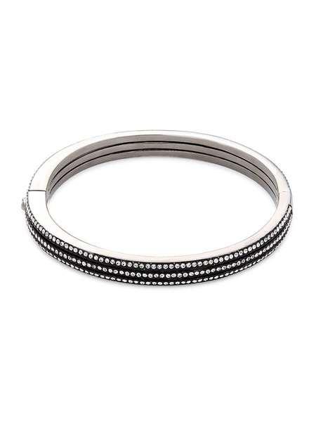 Black Rhodium Plated & Cubic Zirconia Pave Bangle Bracelet