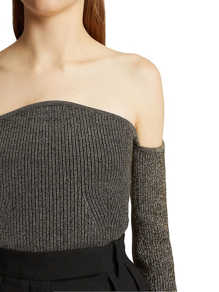 Maria Glittery Off-The-Shoulder Sweater Top