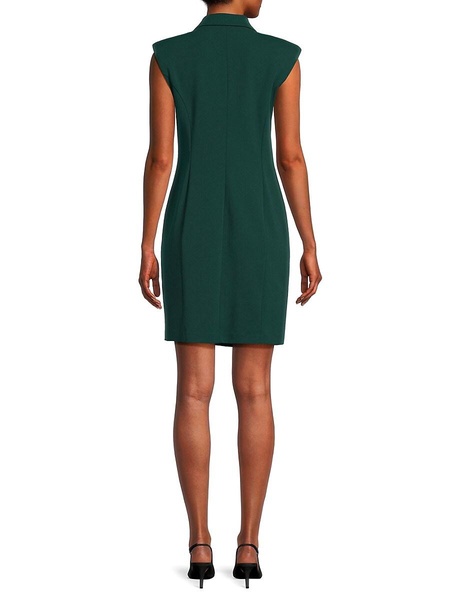 Ruched Sleeveless Mini Blazer Dress