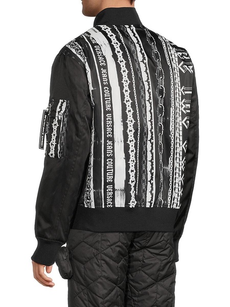 Logo Chain Baseball Jacket