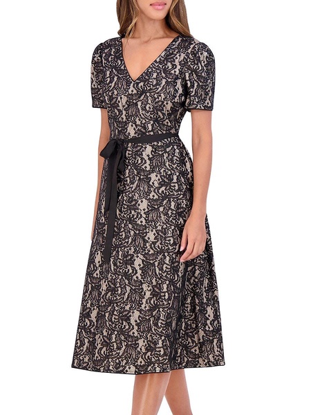 Lace A-Line Midi Dress