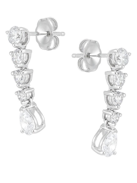 14K White Gold & 1.5 TCW Lab Created Diamond Drop Earrings