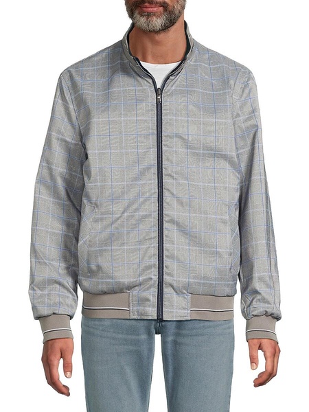 Plaid Reversible Baseball Jacket